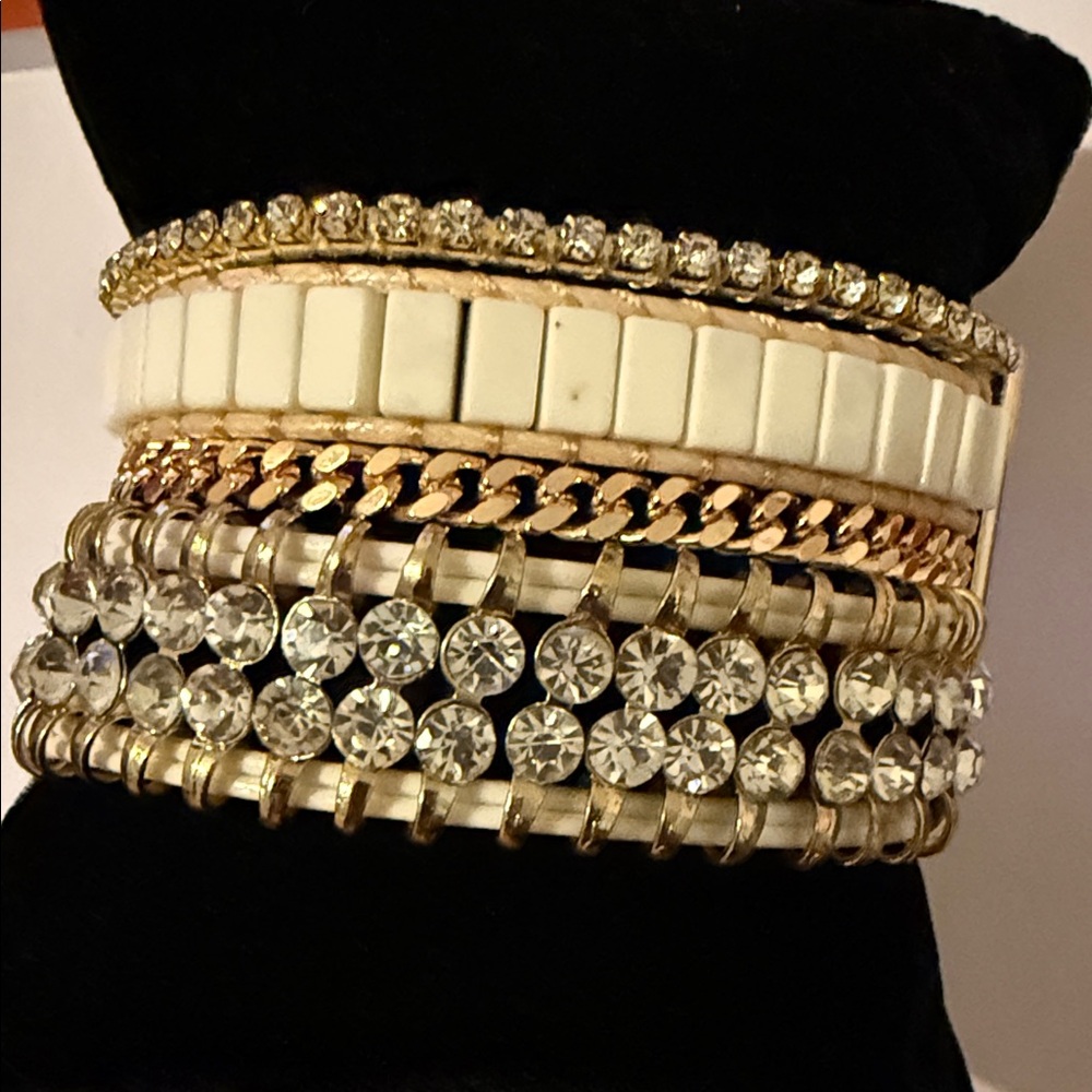 Victoria Emerson Gold and White Bracelet